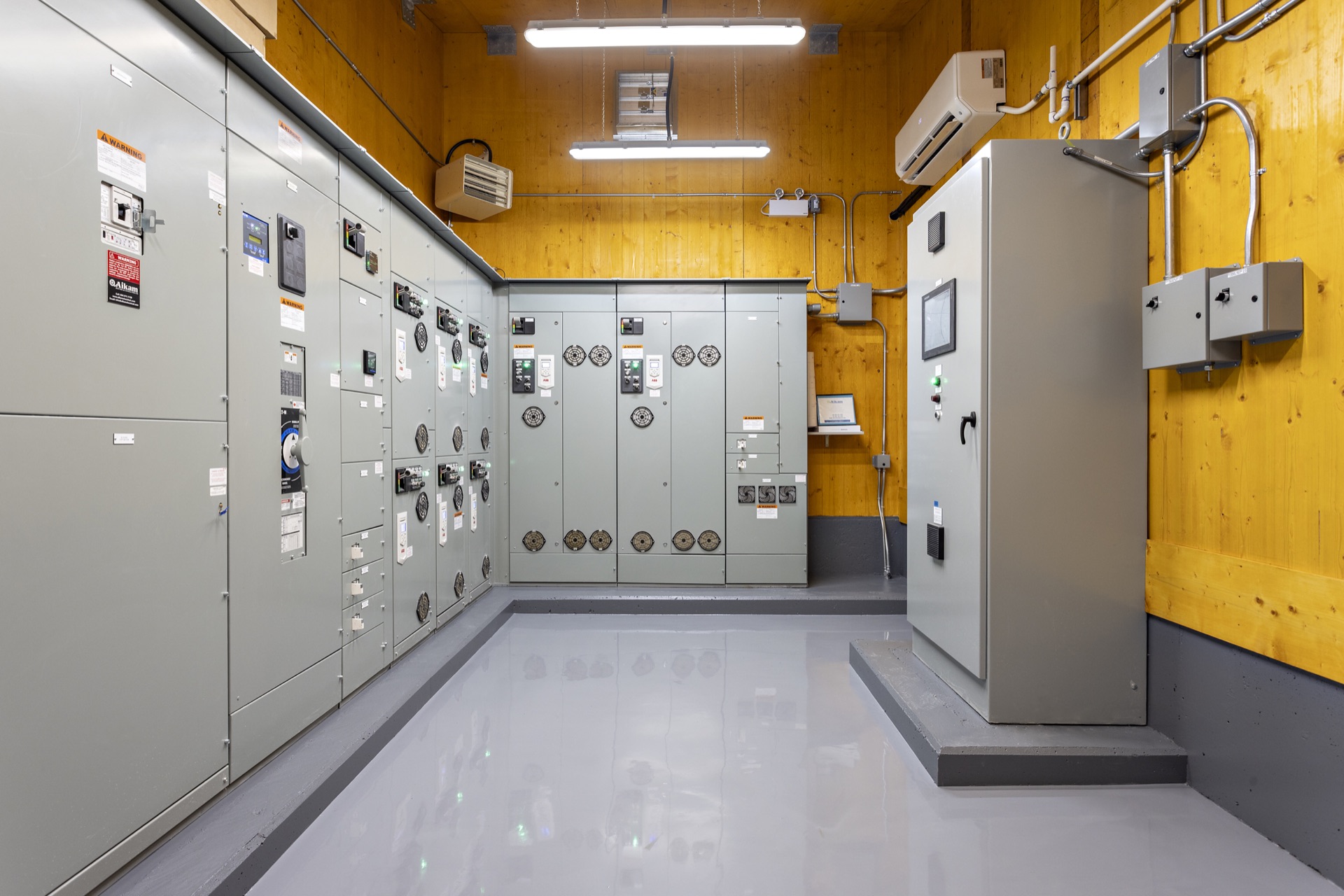 Electrical switchgear and control panels at the Squamish pump station